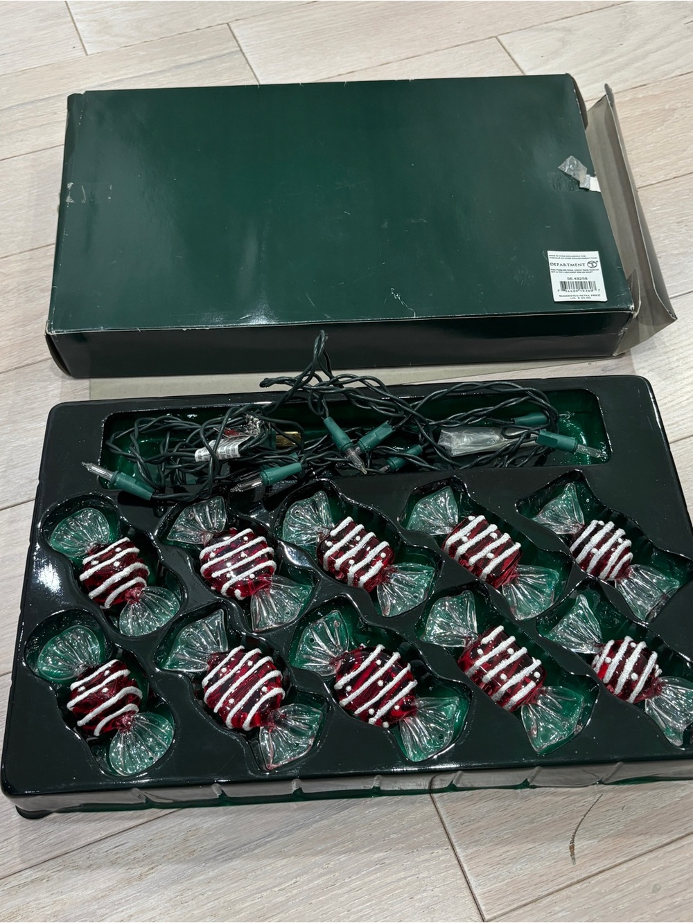 String Lights with Red & White Decorative Ornaments - Unknown Brand